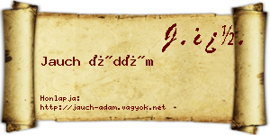 Jauch Ádám névjegykártya
